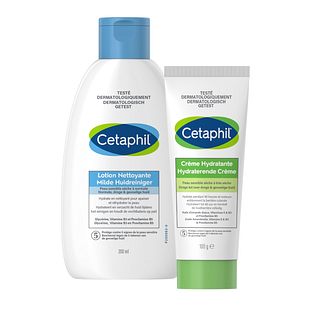 Cetaphil Milde Huidreiniger + Hydraterende Crème Combi 2 stuks
