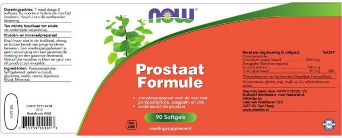 Prostaat Formule Capsules afbeelding van document #1, label