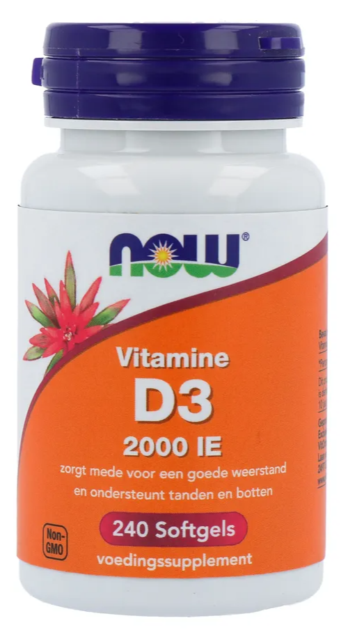 NOW Vitamine D3 2000 IE Softgels 240SG