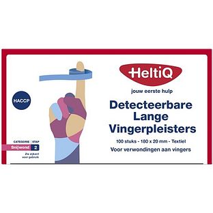 HeltiQ Detecteerbare Lange Vingerpleisters Textiel 180x20mm 100ST