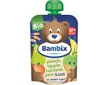 Bambix Bio Knijpzakje Appel, Perzik, Banaan, Peer en Haver 10+ 100GR