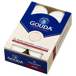 Gouda Maxi Lichten 10 Uur Wit 12ST