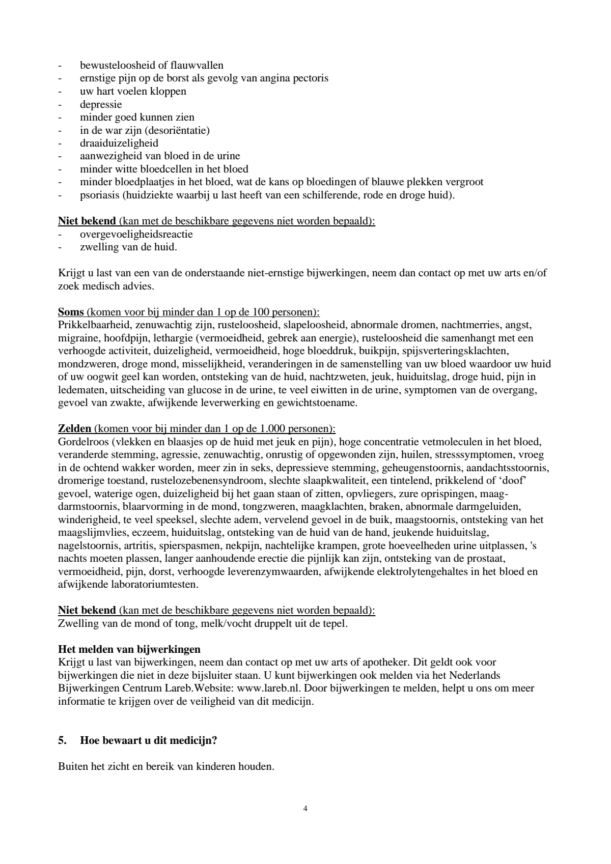 Melatonine 5 mg Tabletten afbeelding van document #4, leaflet