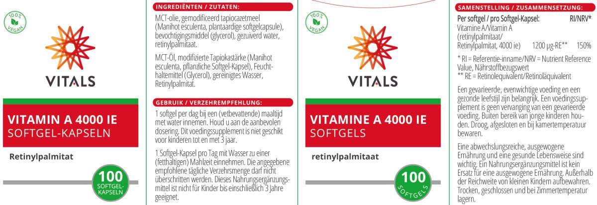 Vitamine A 4000ie Softgels afbeelding van document #1, label