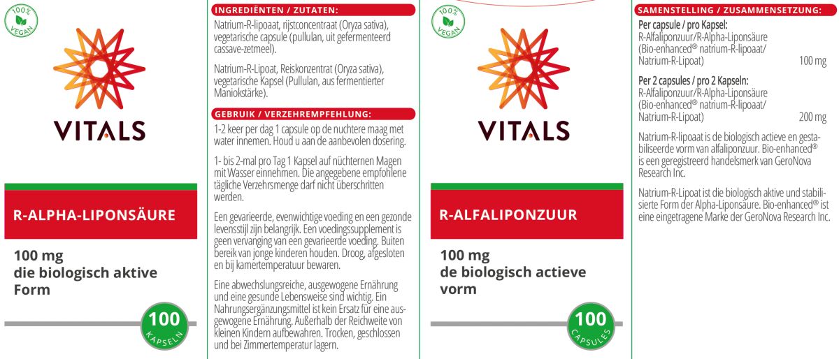 R-Alfaliponzuur 100mg Capsules afbeelding van document #1, label