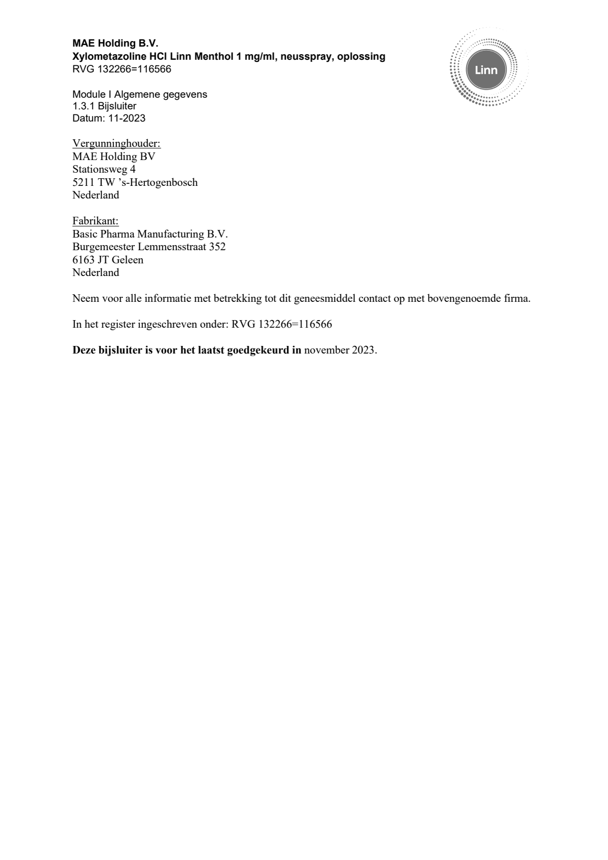 Xylometazoline 1mg/ml Menthol Neusspray afbeelding van document #6, leaflet
