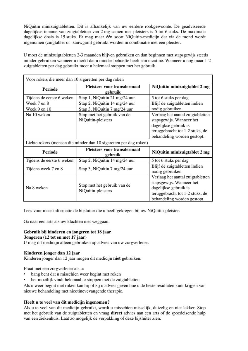 Minizuigtabletten Mint 2.0mg + Clear Pleisters 21mg Stap 1 Combi afbeelding van document #5, leaflet