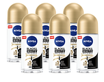 Nivea Black & White Silky Smooth Deodorant Roller Voordeelverpakking 6x50ML