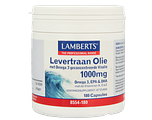 Lamberts Levertraanolie 1000mg Capsules 180CP Lamberts Levertraanolie 1000mg Capsules 180CP