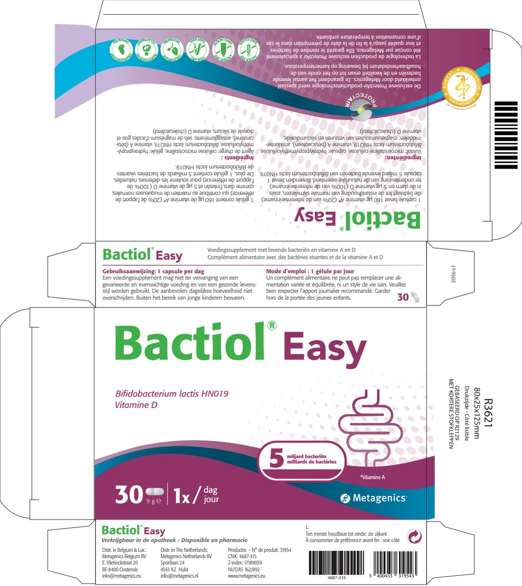 Bactiol Easy Capsules afbeelding van document #1, label