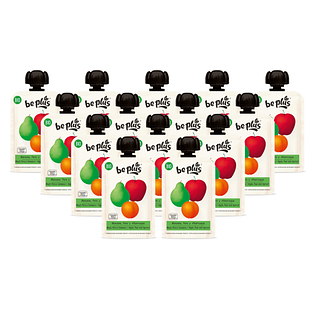 Be Plus Knijpfruit Apple Pear & Apricot Multiverpakking 14x100GR