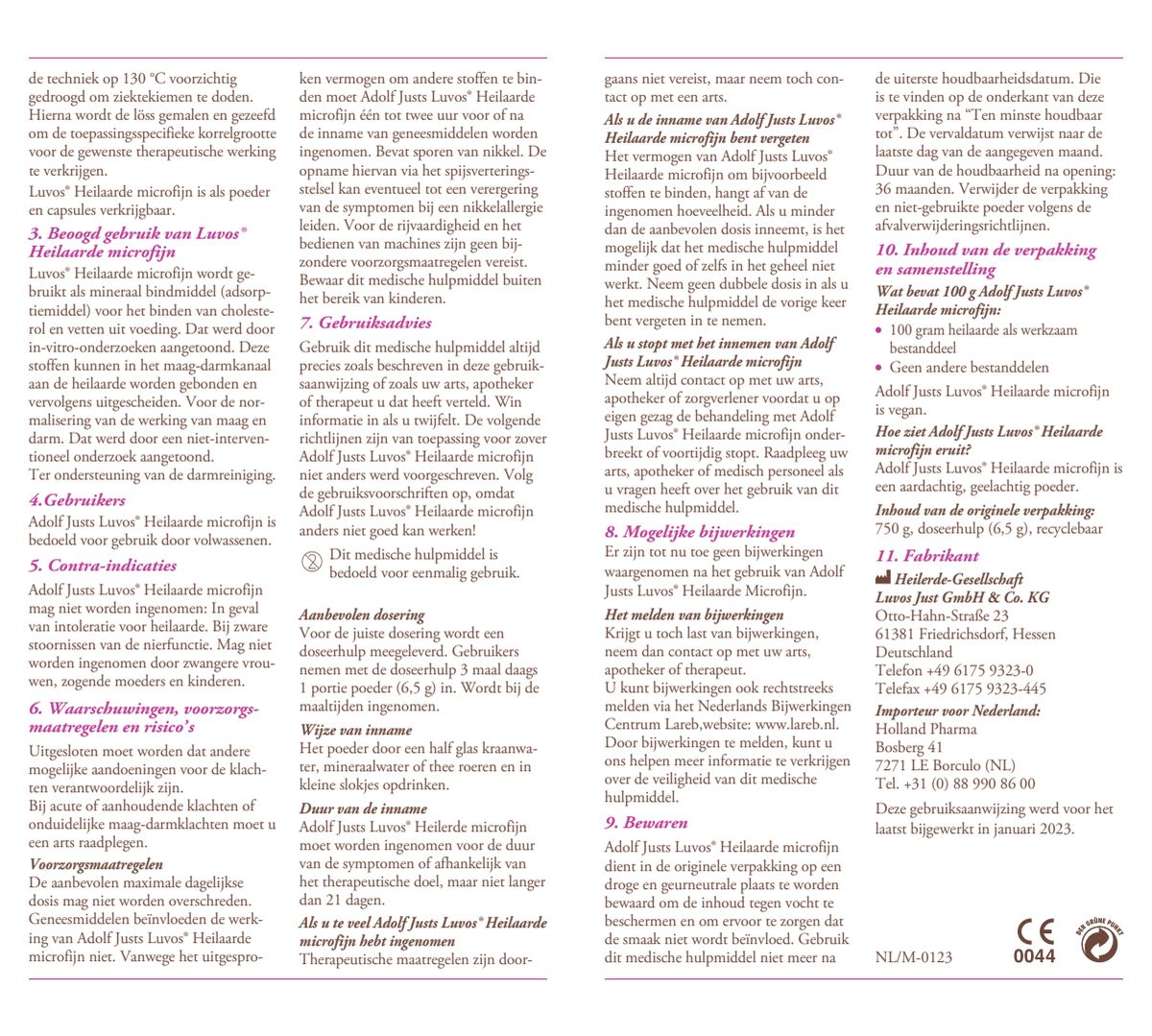 Heilaarde Cholesterol Microfijn Poeder afbeelding van document #2, instructions