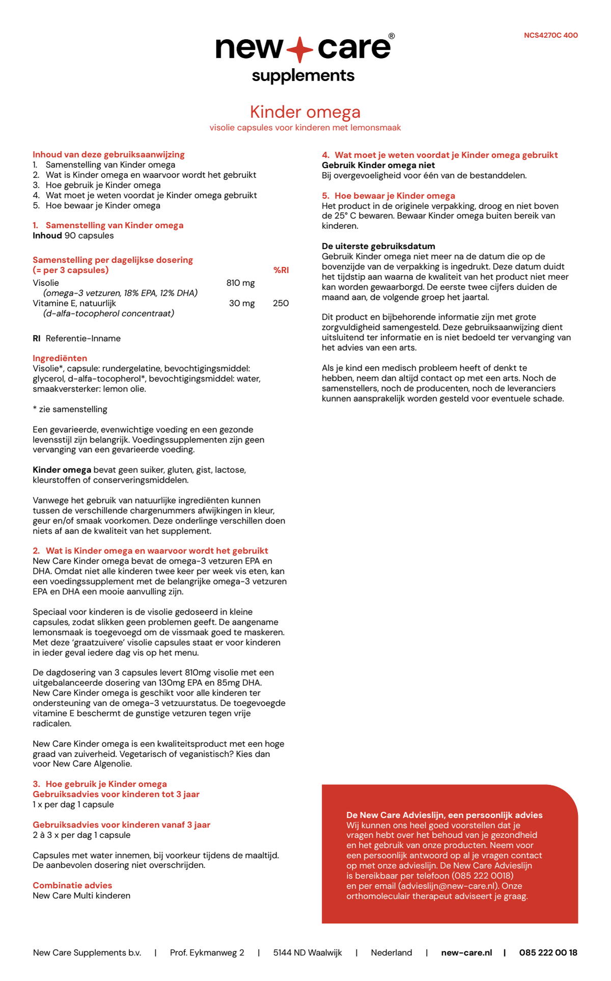 Kinder Omega Capsules afbeelding van document #1, instructions