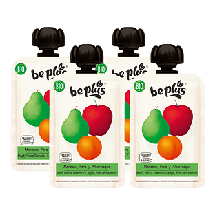 Be Plus Knijpfruit Apple Pear & Apricot Multiverpakking 4x100GR Be Plus Knijpfruit Apple Pear & Apricot Multiverpakking 4x100GR