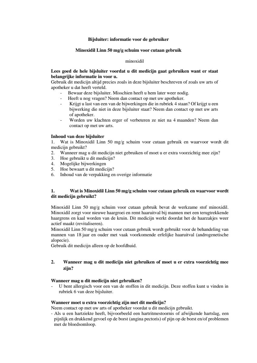 Minoxidil 50mg Foam afbeelding van document #1, leaflet