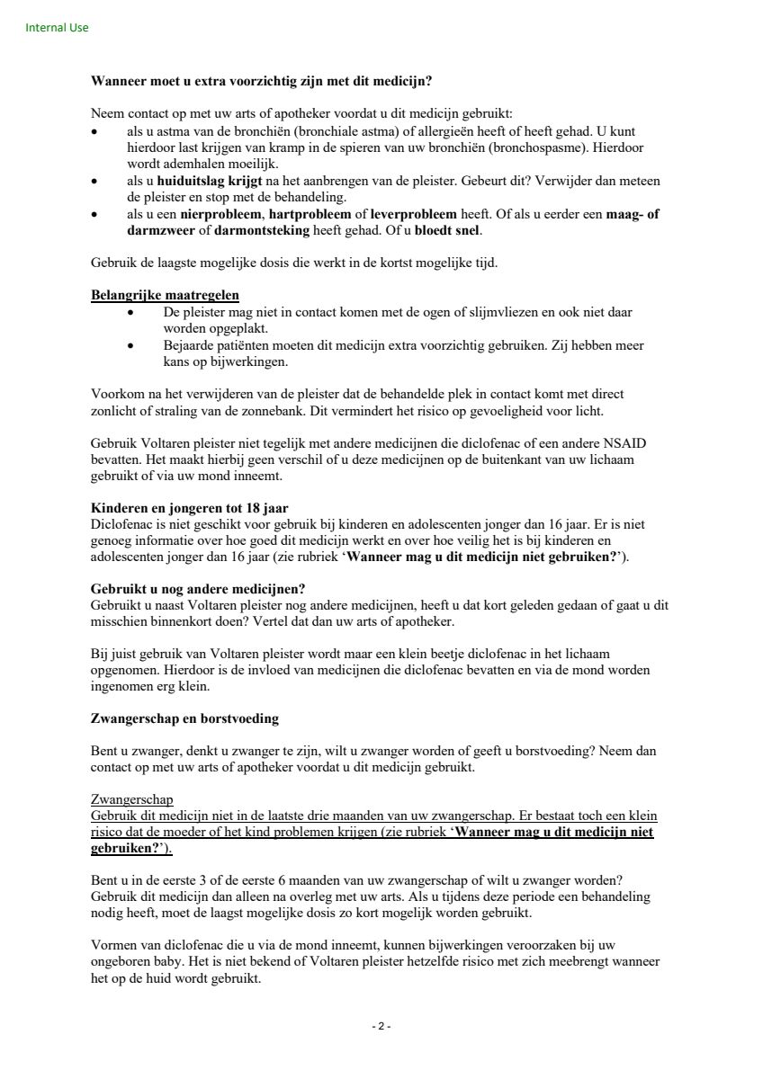 Diclofenac Patch 140mg afbeelding van document #2, leaflet