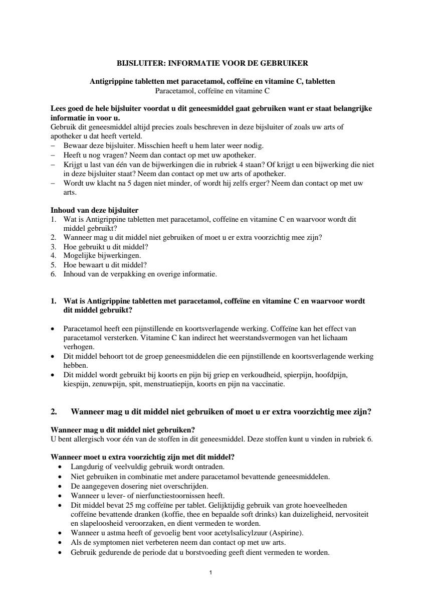 Tabletten afbeelding van document #1, leaflet