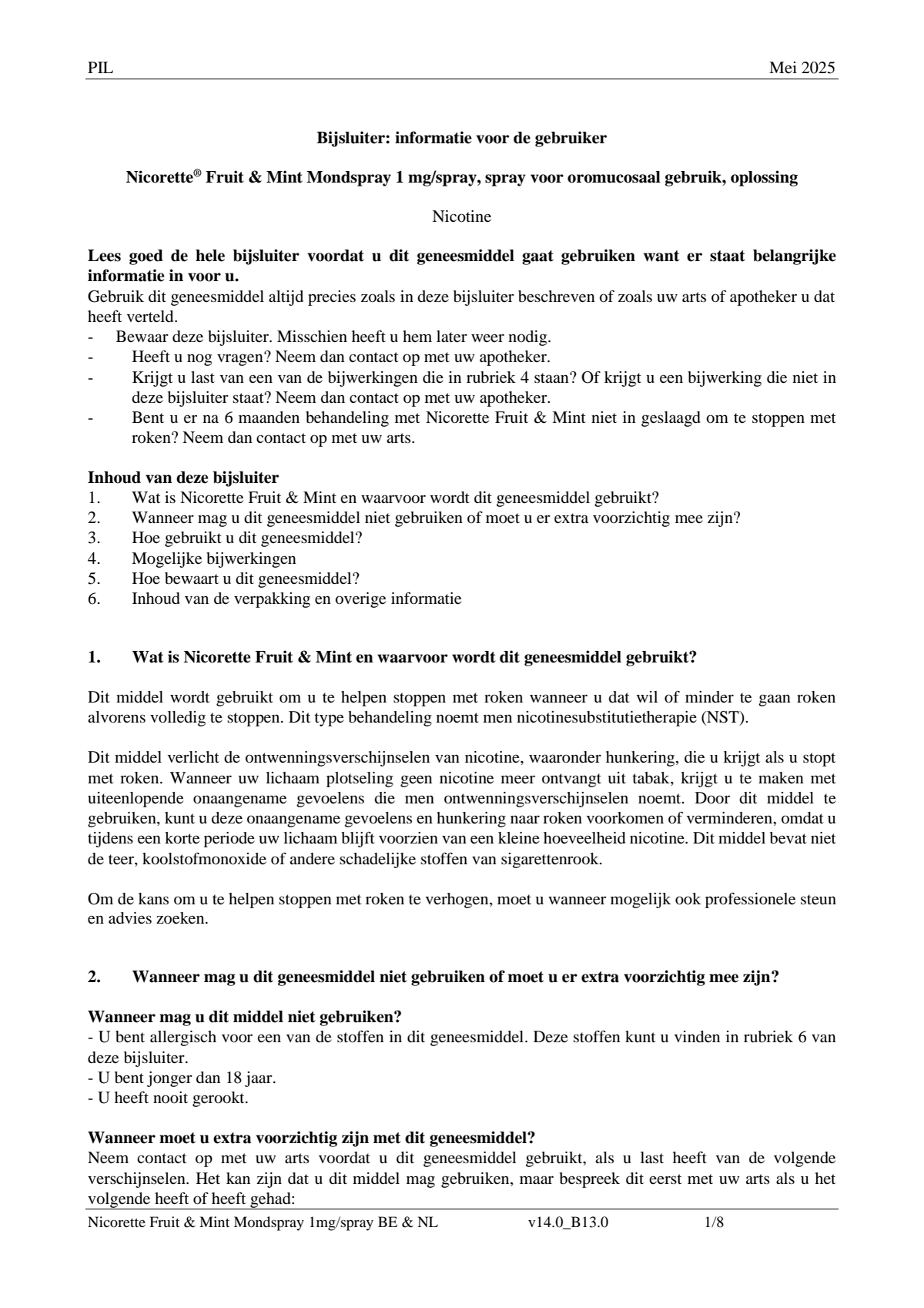 Fruit & Mint Mondspray afbeelding van document #1, leaflet