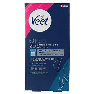 Veet Expert Koude Waxstrips Benen & Lichaam Gevoelige Huid 20ST