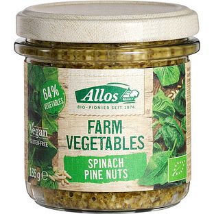 Allos Groentepread Spinazie Pijnboompit 135GR