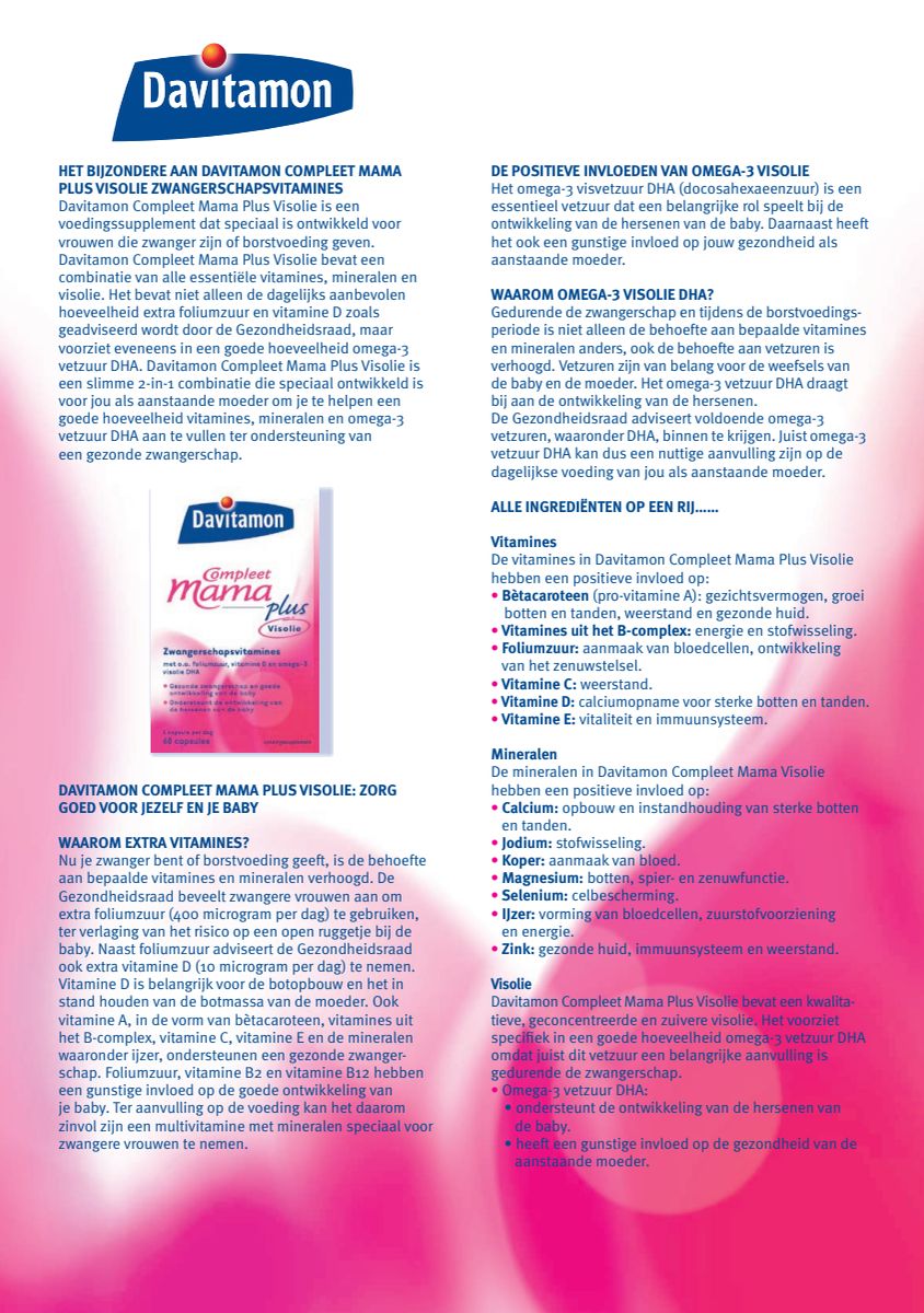 Compleet Zwanger + Omega-3 Visolie Capsules afbeelding van document #1, instructions