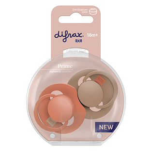 Difrax LOVI Prime Pacifier 18+ Months - Granola/Orange 2ST