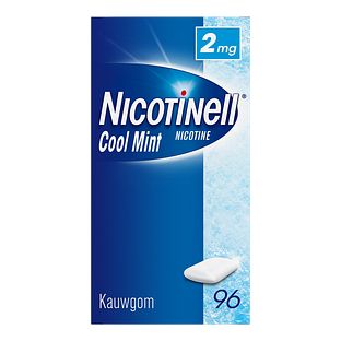 Nicotinell Kauwgom Cool Mint 2 mg Voordeelverpakking - voor stoppen met roken 96ST Nicotinell Kauwgom Cool Mint 2 mg Voordeelverpakking - voor stoppen met roken 96ST