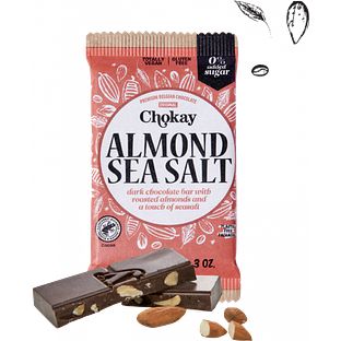 Chokay Pure Chocolade Amandel Zeezout 85GR Chokay Pure Chocolade Amandel Zeezout 85GR