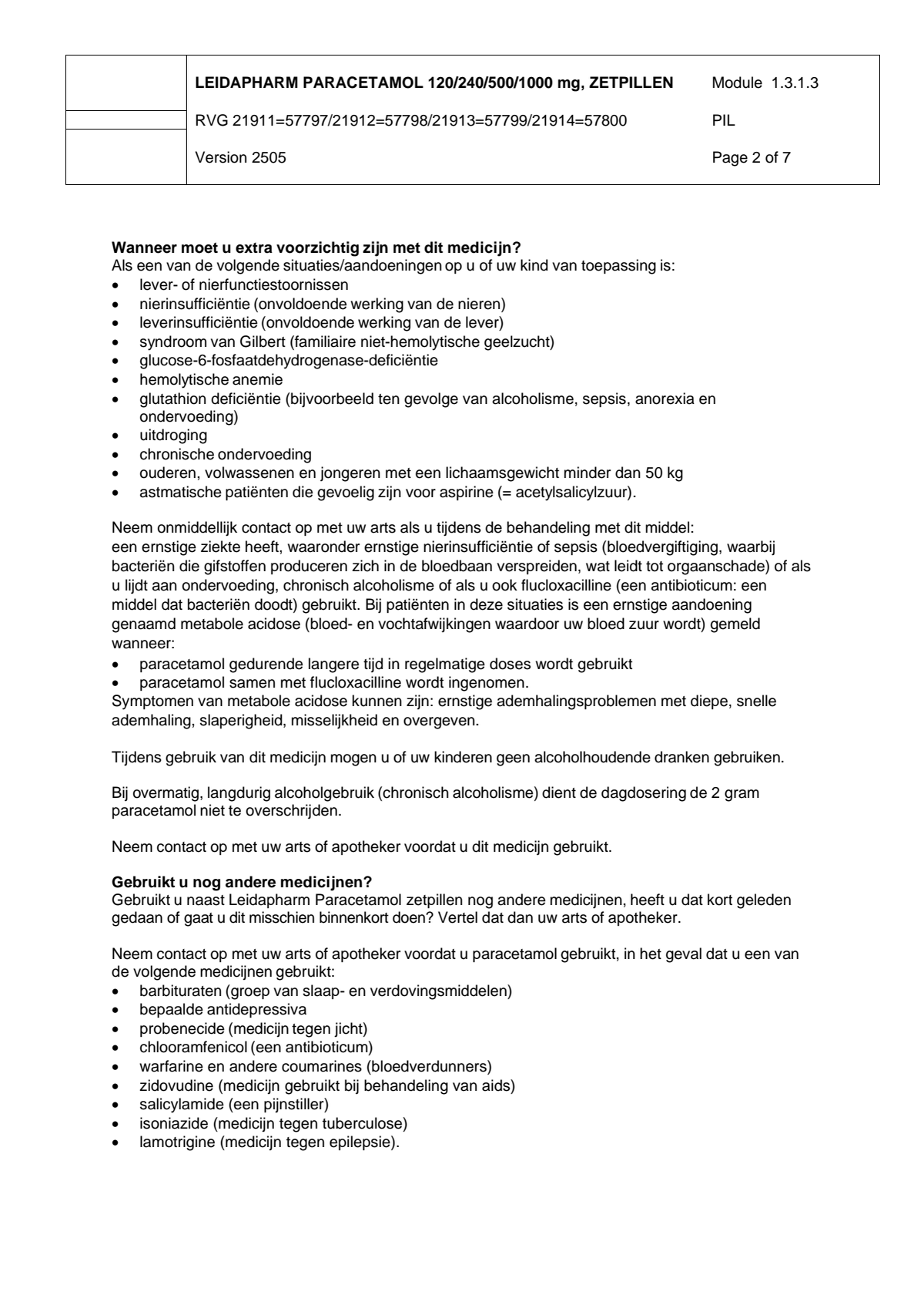 Paracetamol Zetpil 500mg afbeelding van document #2, leaflet