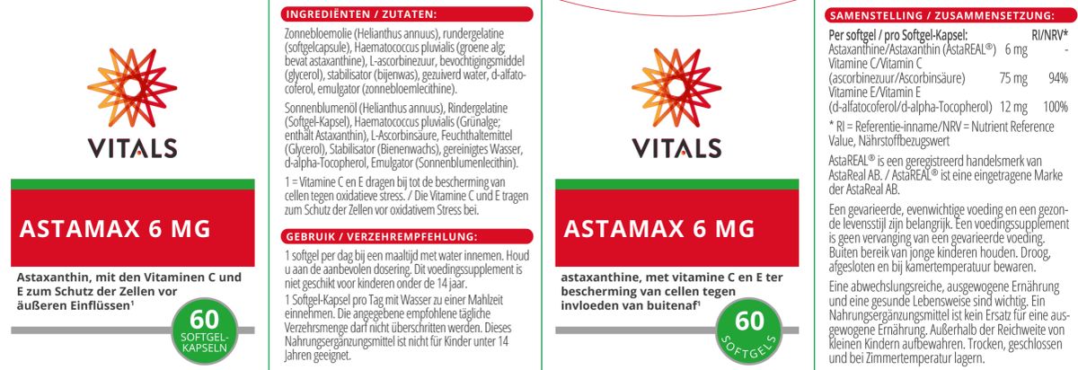Astamax 6mg Softgels afbeelding van document #1, label