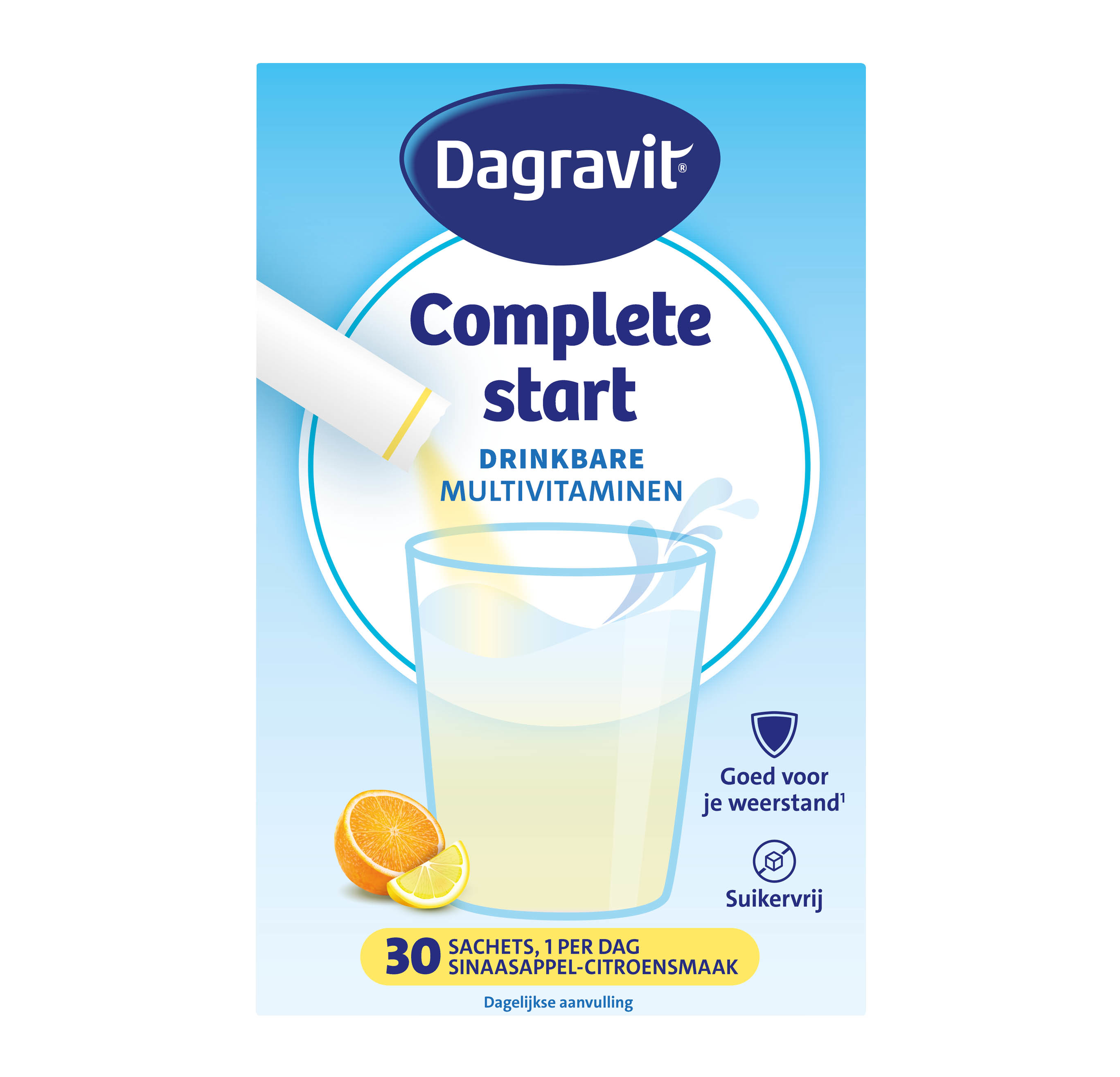 Dagravit Complete Start Drinkbare Multivitaminen Citroen Sinaasappel Sachets