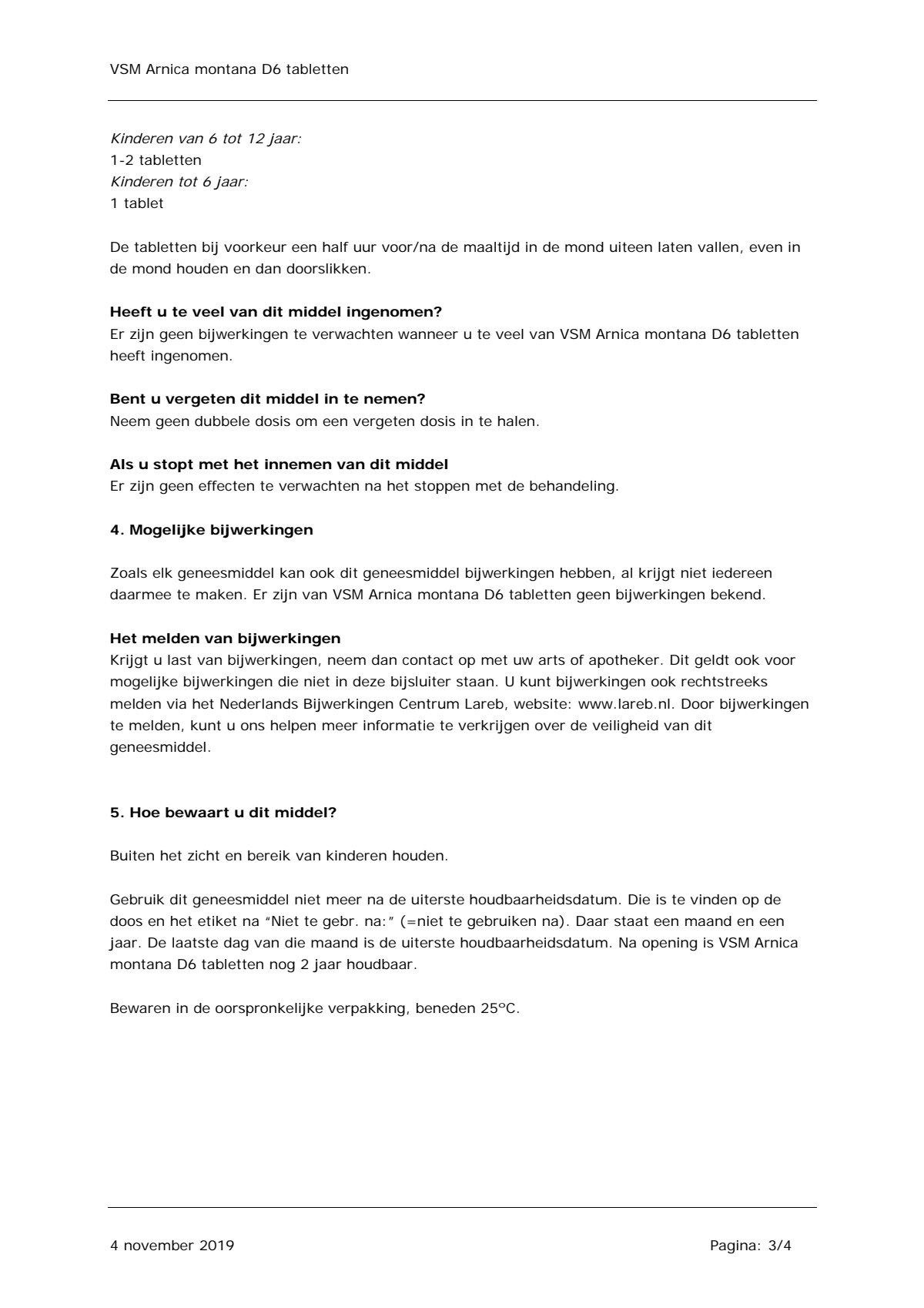 Arnica Montana D6 Tabletten afbeelding van document #3, leaflet