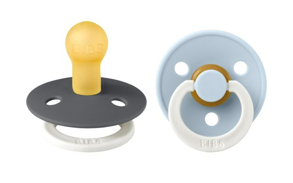 Bibs Fopspeen 0-6 Maanden Iron/Baby Blue - Glow In The Dark afbeelding