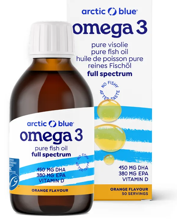 Arctic Blue Omega 3 Pure Fish Oil Orange Flavour