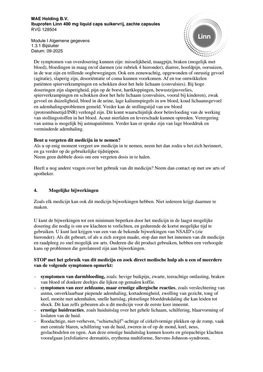 Ibuprofen Liquid Capsules 400mg Suikervrij afbeelding van document #7, leaflet