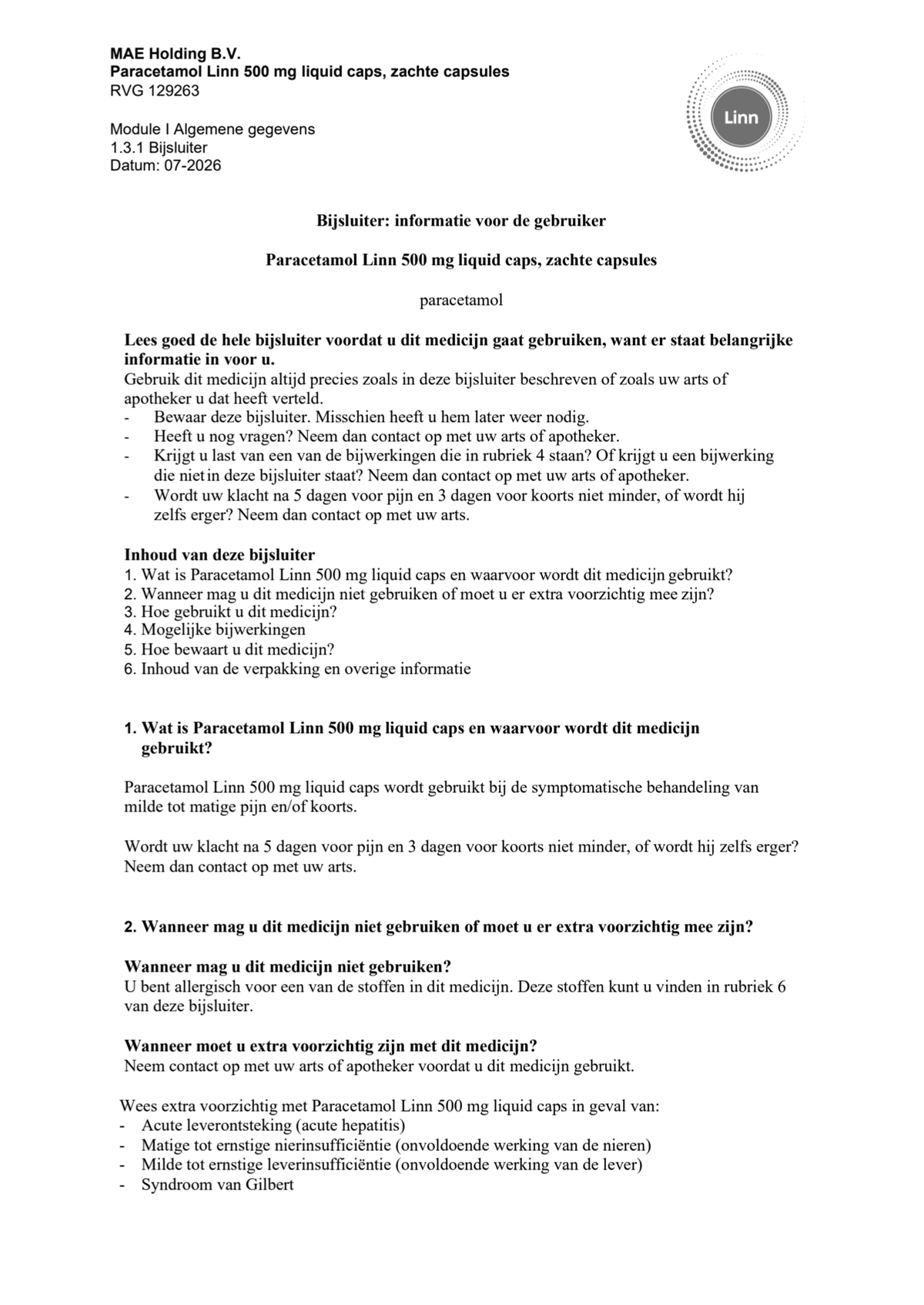 Paracetamol 500mg Liquid Caps afbeelding van document #1, leaflet