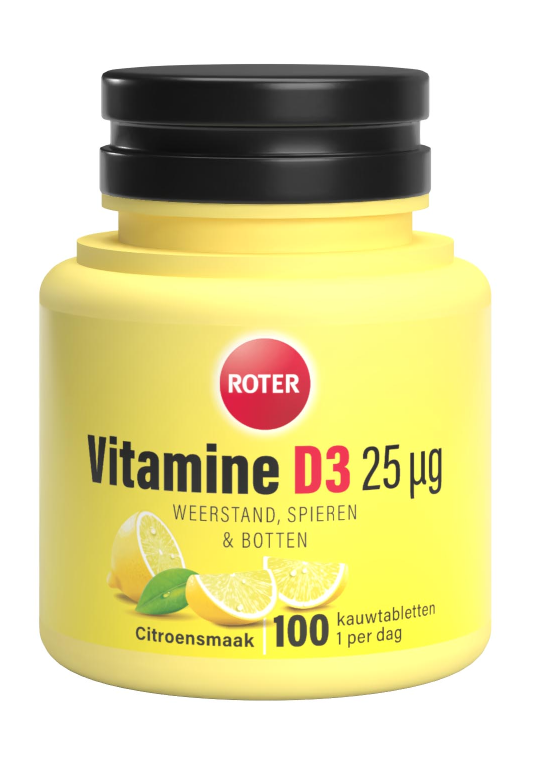 Roter Vitamine D3 25&micro;g Citroensmaak Kauwtabletten