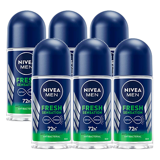 Nivea Men Fresh Sensation Antbacterial Deoroller Voordeelverpakking 6x50ML
