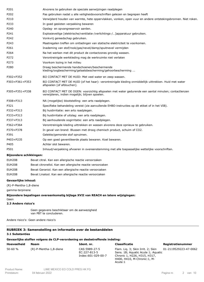 Essentiële Olie Limoen afbeelding van document #2, label