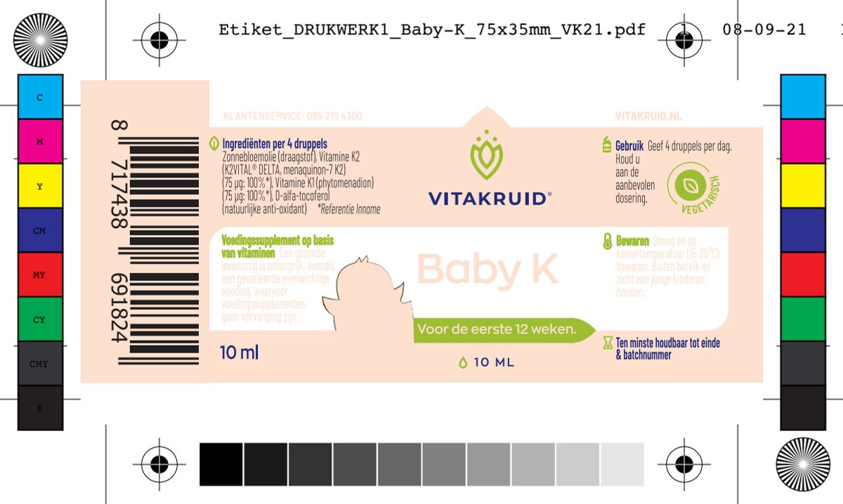 Vitamine K Baby druppels afbeelding van document #1, label