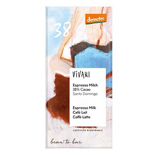 Vivani Espresso Milk 38% Cacao Chocolade 90GR
