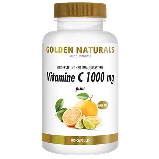 Golden Naturals Vitamine C 1000mg Puur Capsules 180VCP Golden Naturals Vitamine C 1000mg Puur Capsules 180VCP