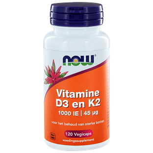 NOW D3 1000 IE & Vitamine K2 Capsules 120CP