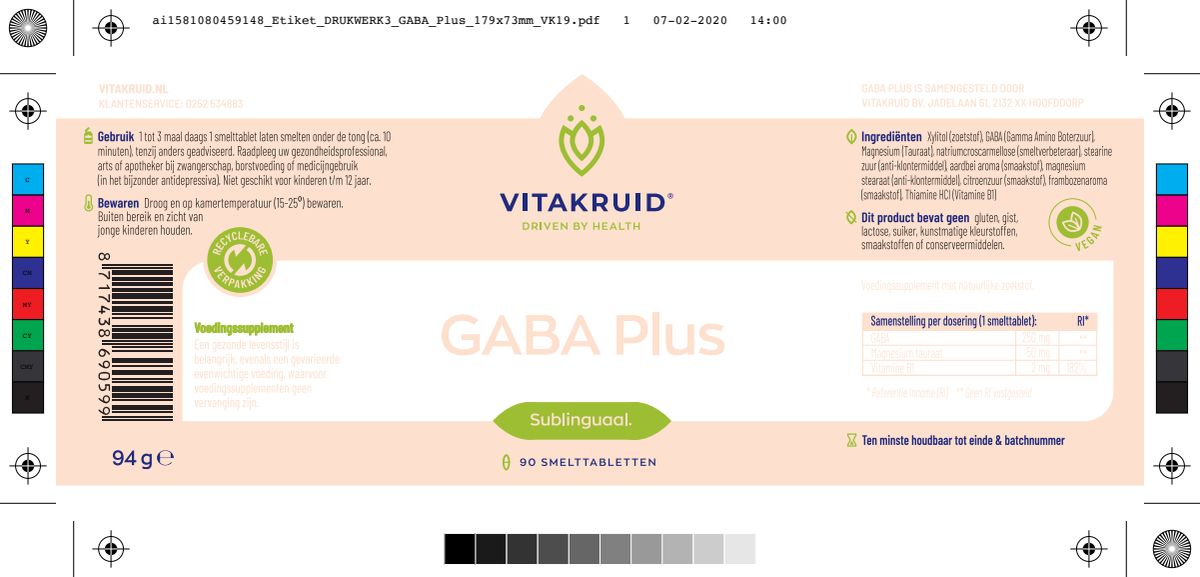 GABA Plus Tabletten afbeelding van document #1, label