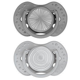 Difrax LOVI Dynamic Pacifier 18+ Months Harmony Dark Grey Light Grey - Fopspeen 2ST