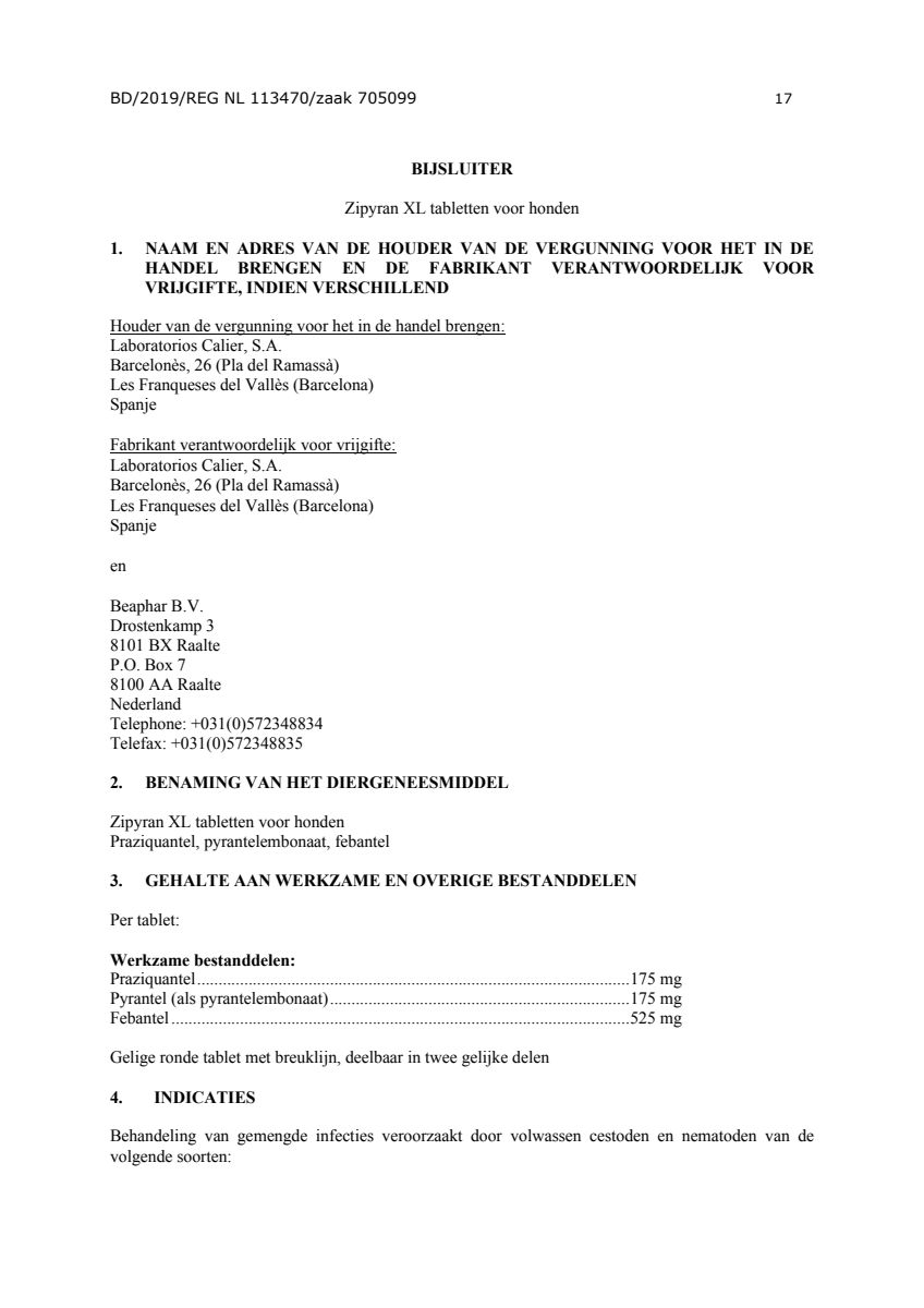 Wormtabletten all-in-one Honden vanaf 17.5KG afbeelding van document #17, leaflet