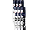 Nivea Men Black & White Invisible Deodorant Spray Multiverpakking 6x200ML