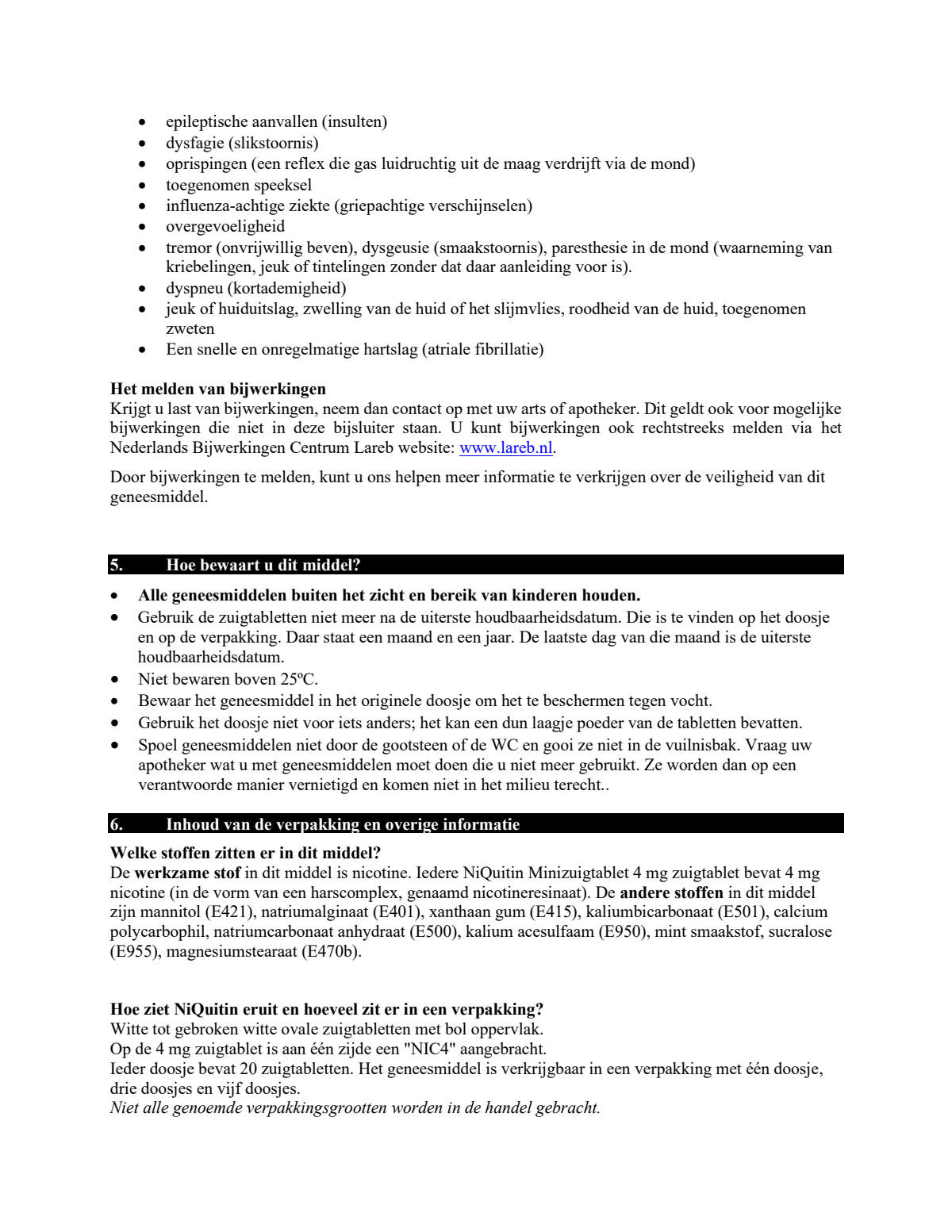 Minizuigtabletten 4mg afbeelding van document #6, leaflet