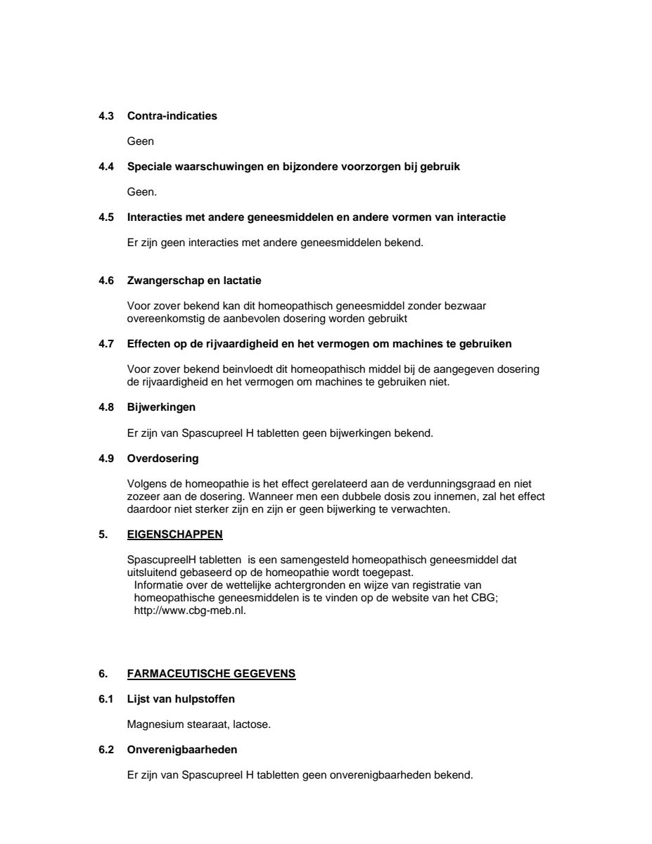 Spascupreel H Tabletten afbeelding van document #2, leaflet
