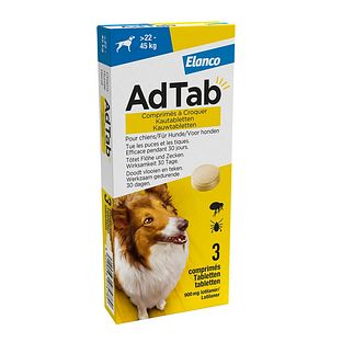 Advantage AdTab Hond 22 - 45 kg Kauwtabletten 3TB Advantage AdTab Hond 22 - 45 kg Kauwtabletten 3TB